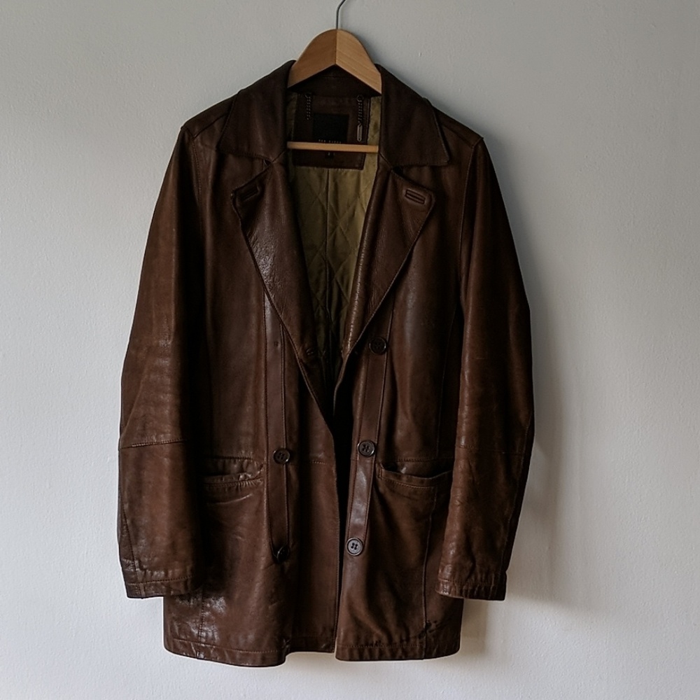 Ted Baker Double Breasted Leather Jacket, size 2